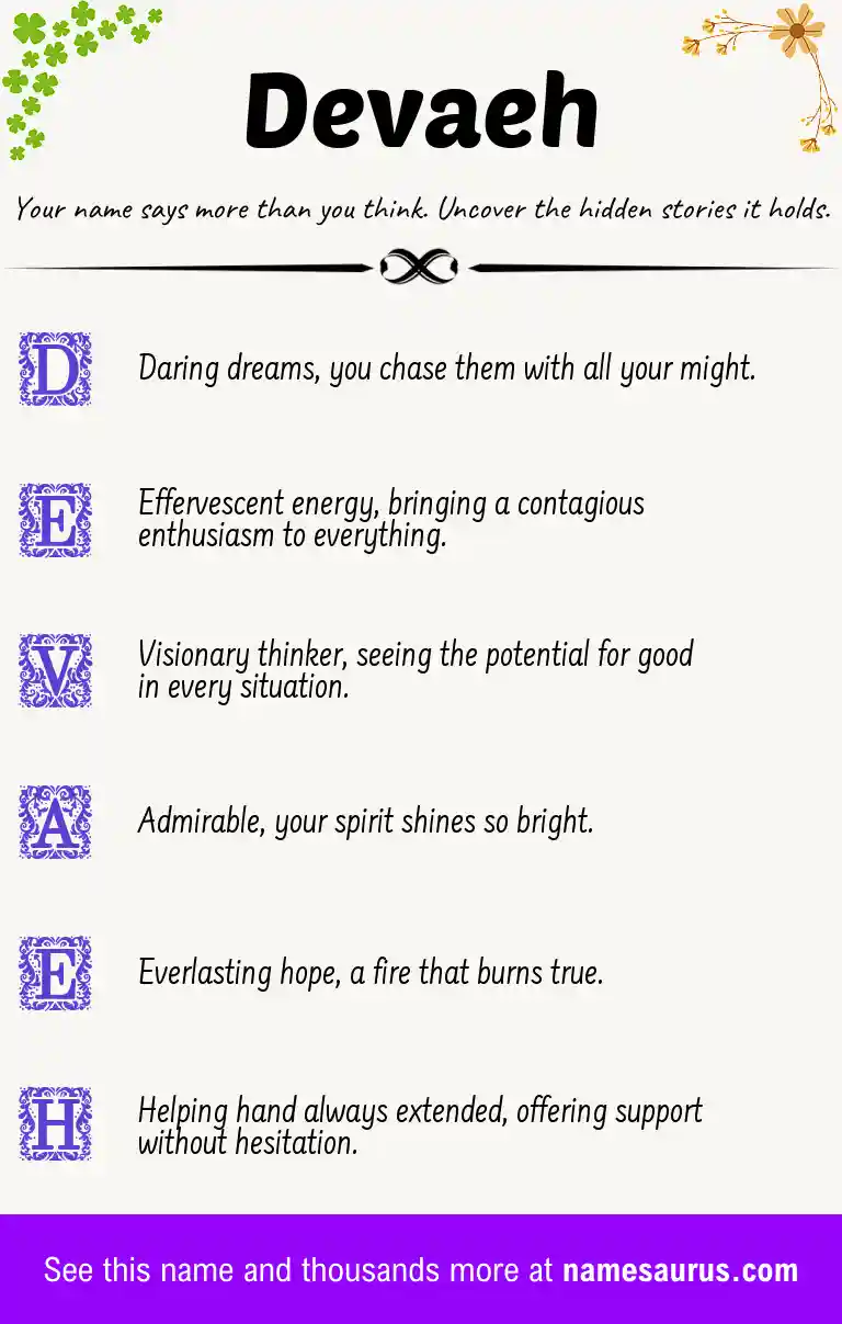 Acrostic poem about Devaeh.