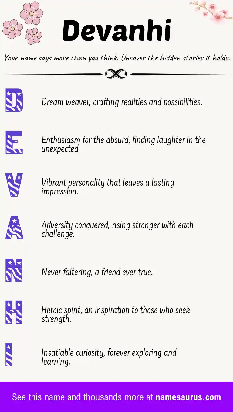 Acrostic poem about Devanhi.