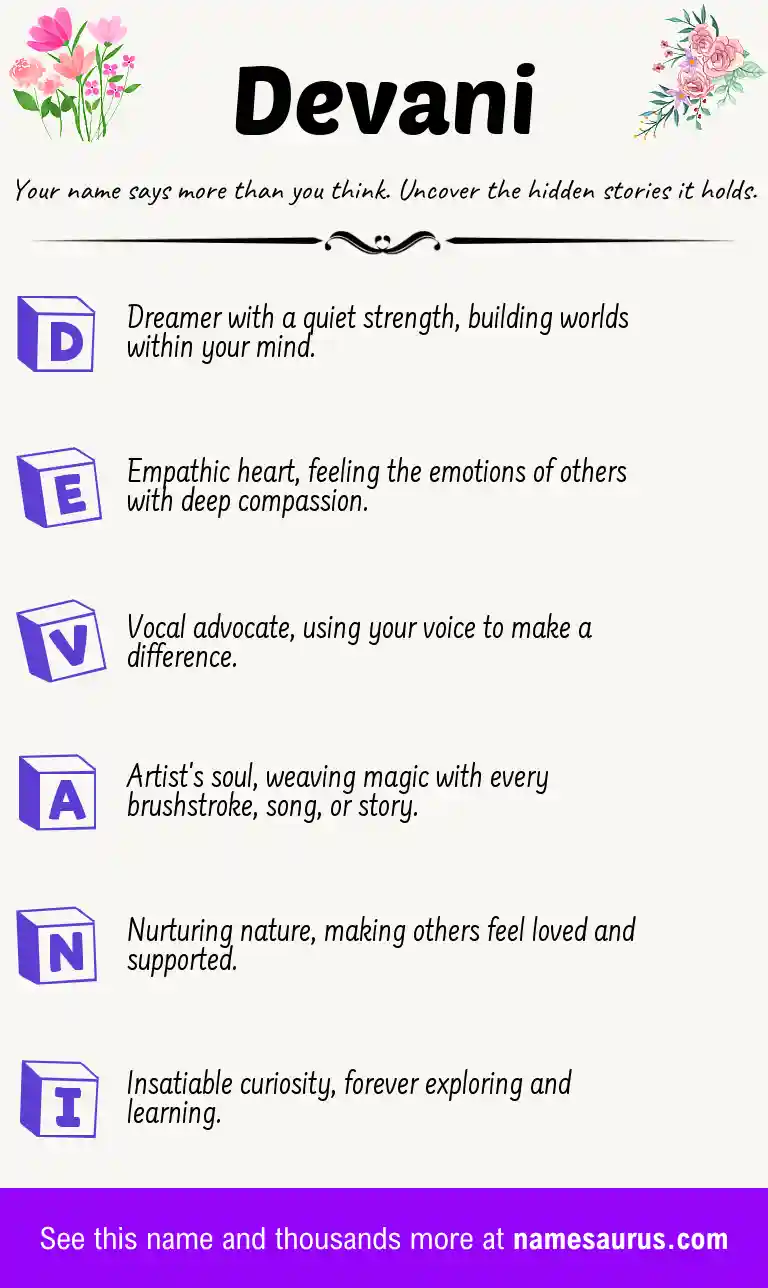 Acrostic poem about Devani.