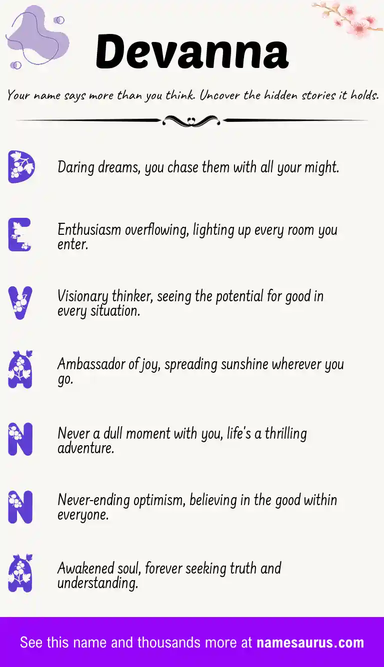 Acrostic poem about Devanna.
