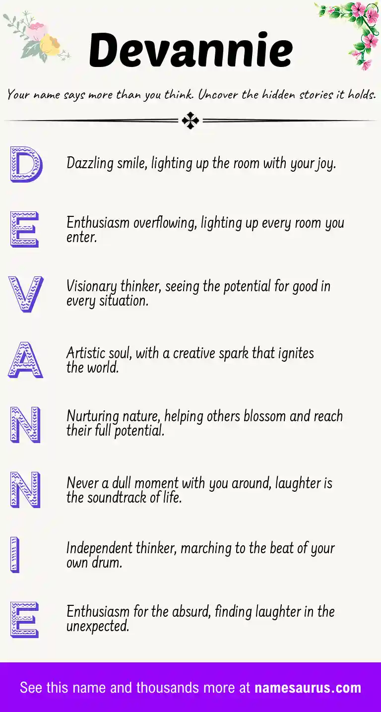Acrostic poem about Devannie.