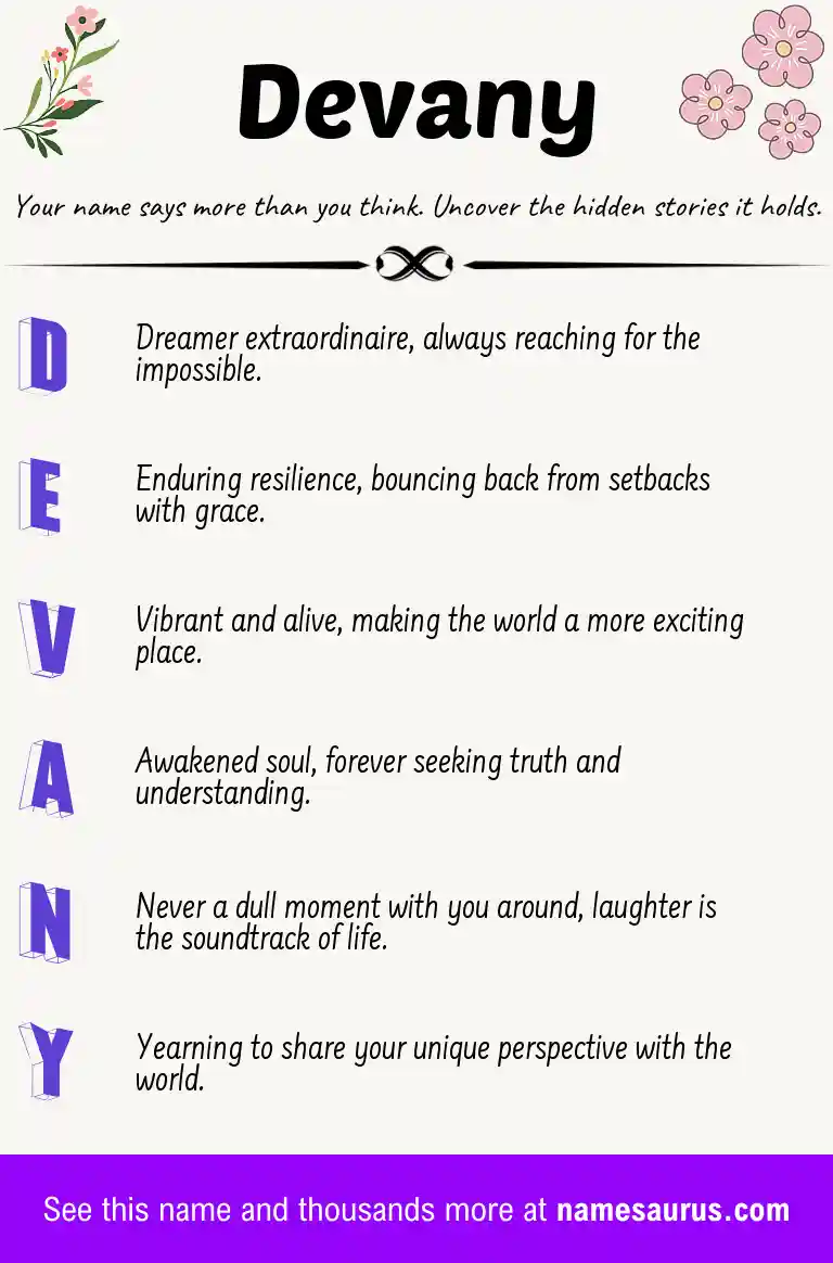 Acrostic poem about Devany.
