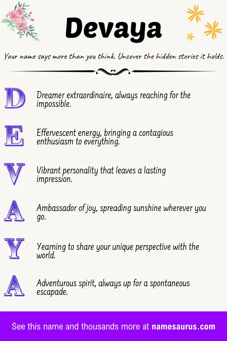 Acrostic poem about Devaya.