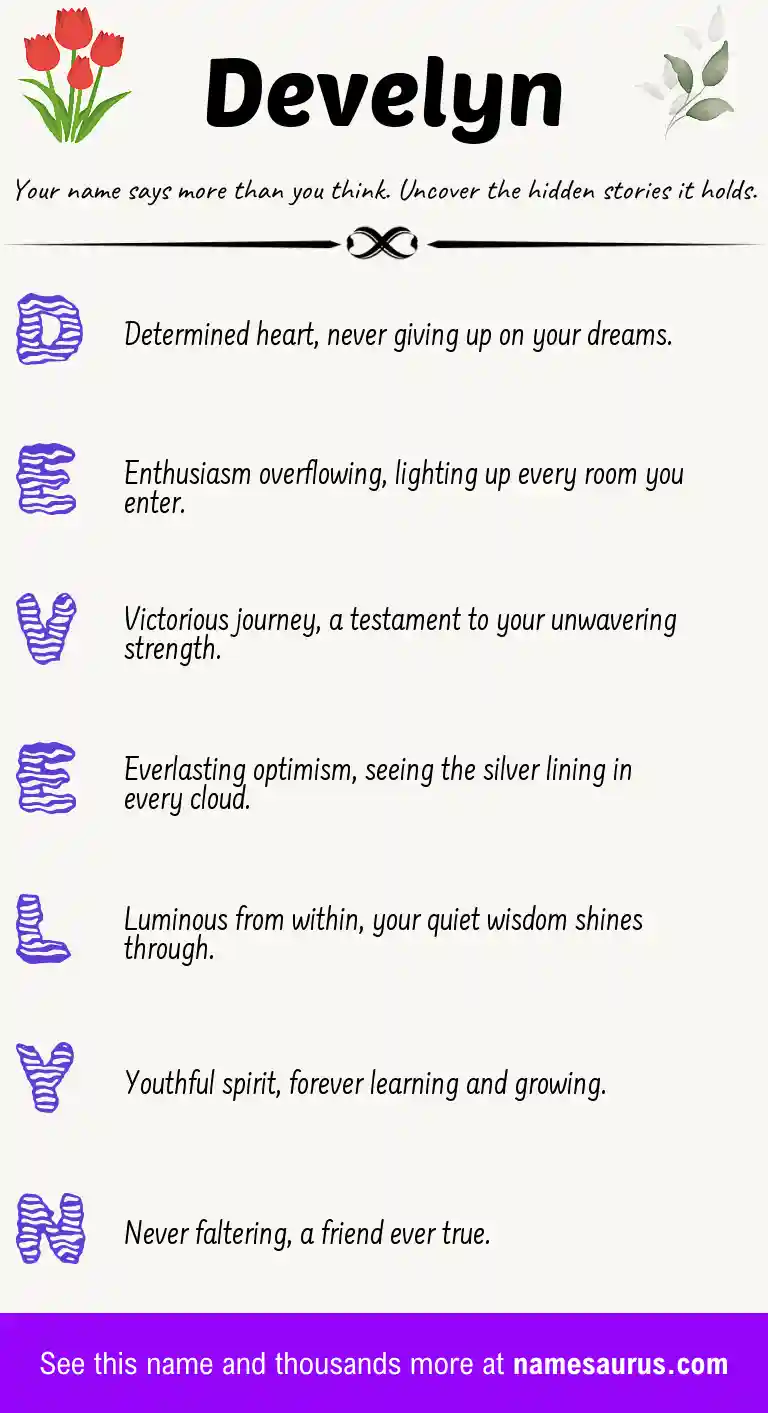 Acrostic poem about Develyn.