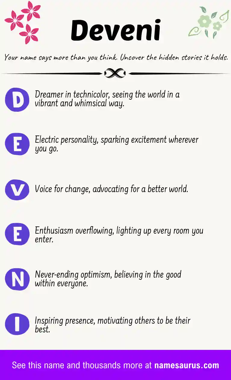 Acrostic poem about Deveni.