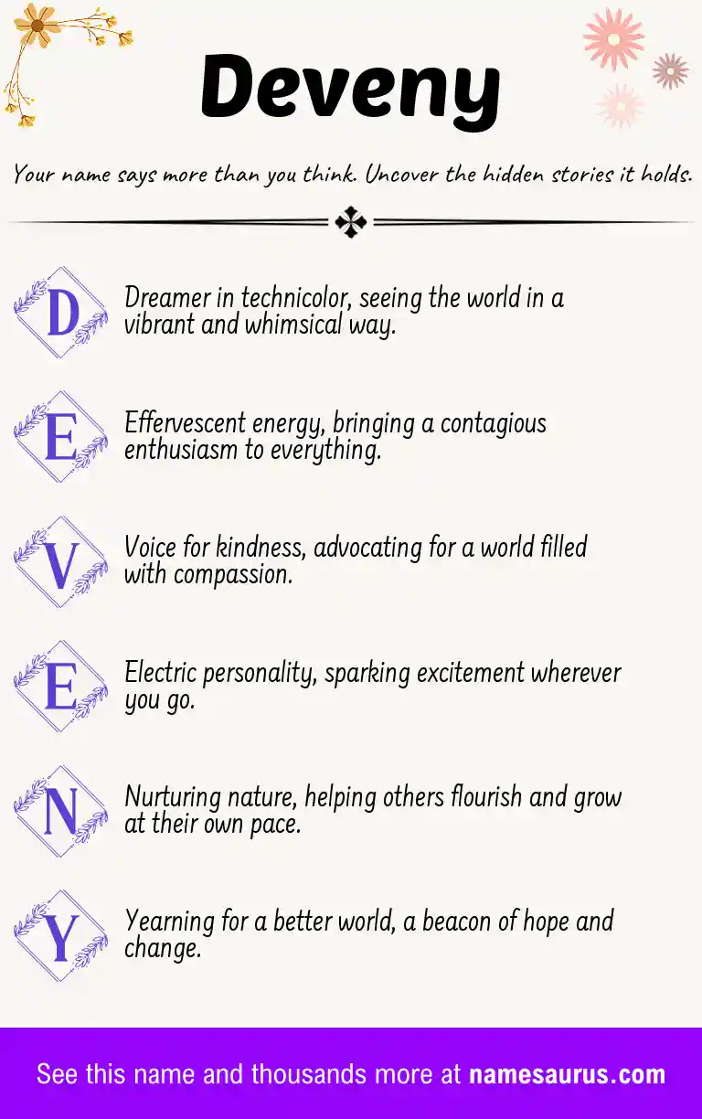 Acrostic poem about Deveny.