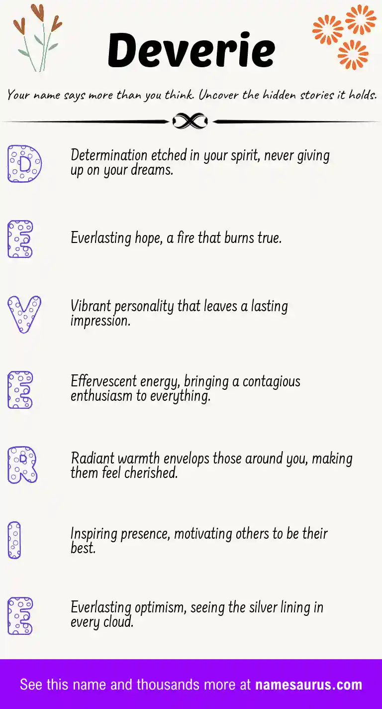 Acrostic poem about Deverie.