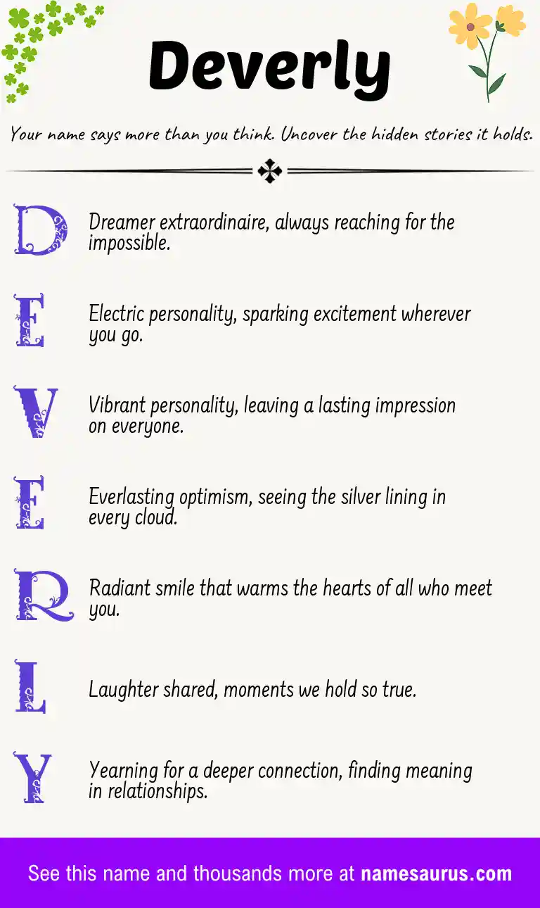 Acrostic poem about Deverly.