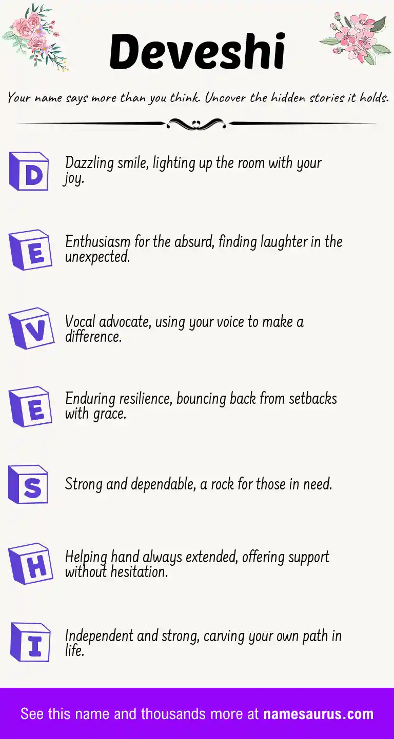 Acrostic poem about Deveshi.