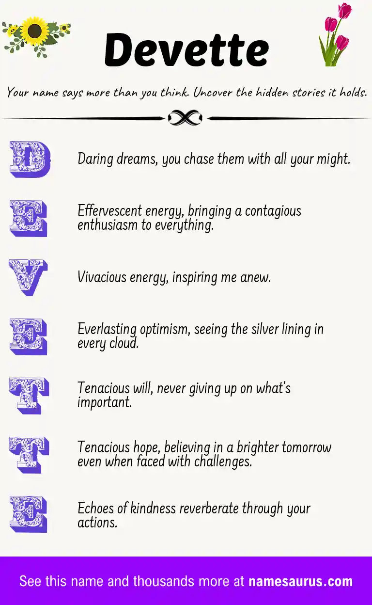 Acrostic poem about Devette.