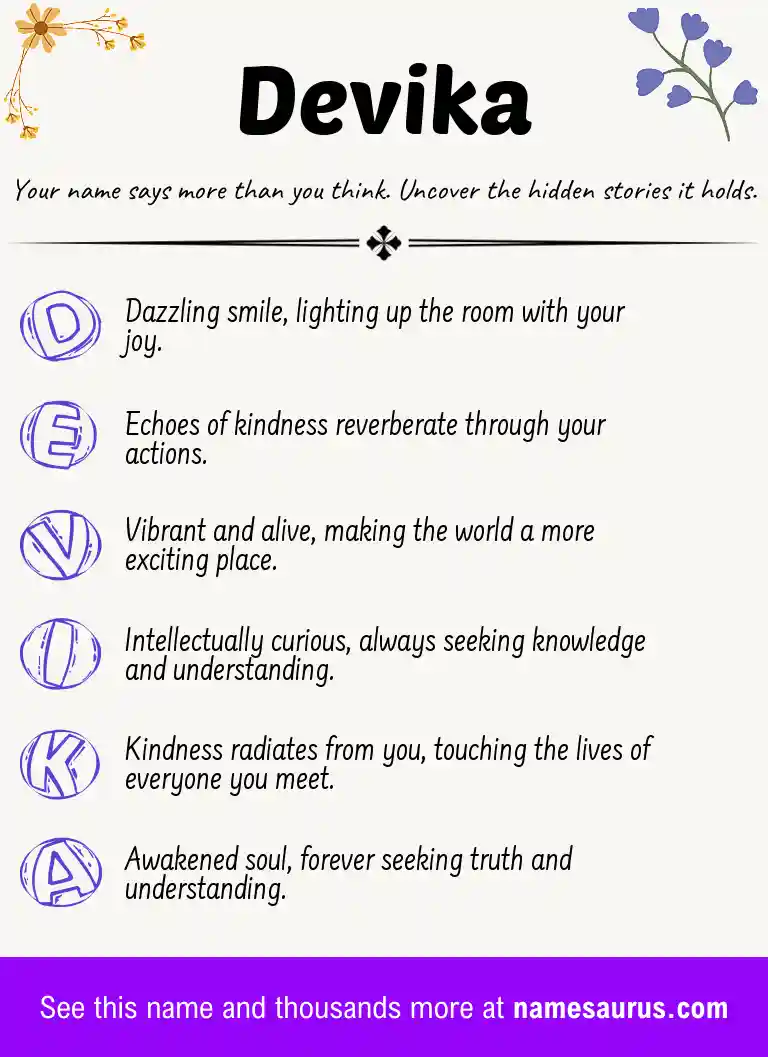 Acrostic poem about Devika.