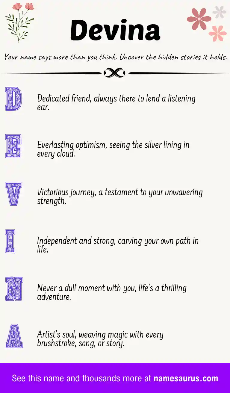 Acrostic poem about Devina.
