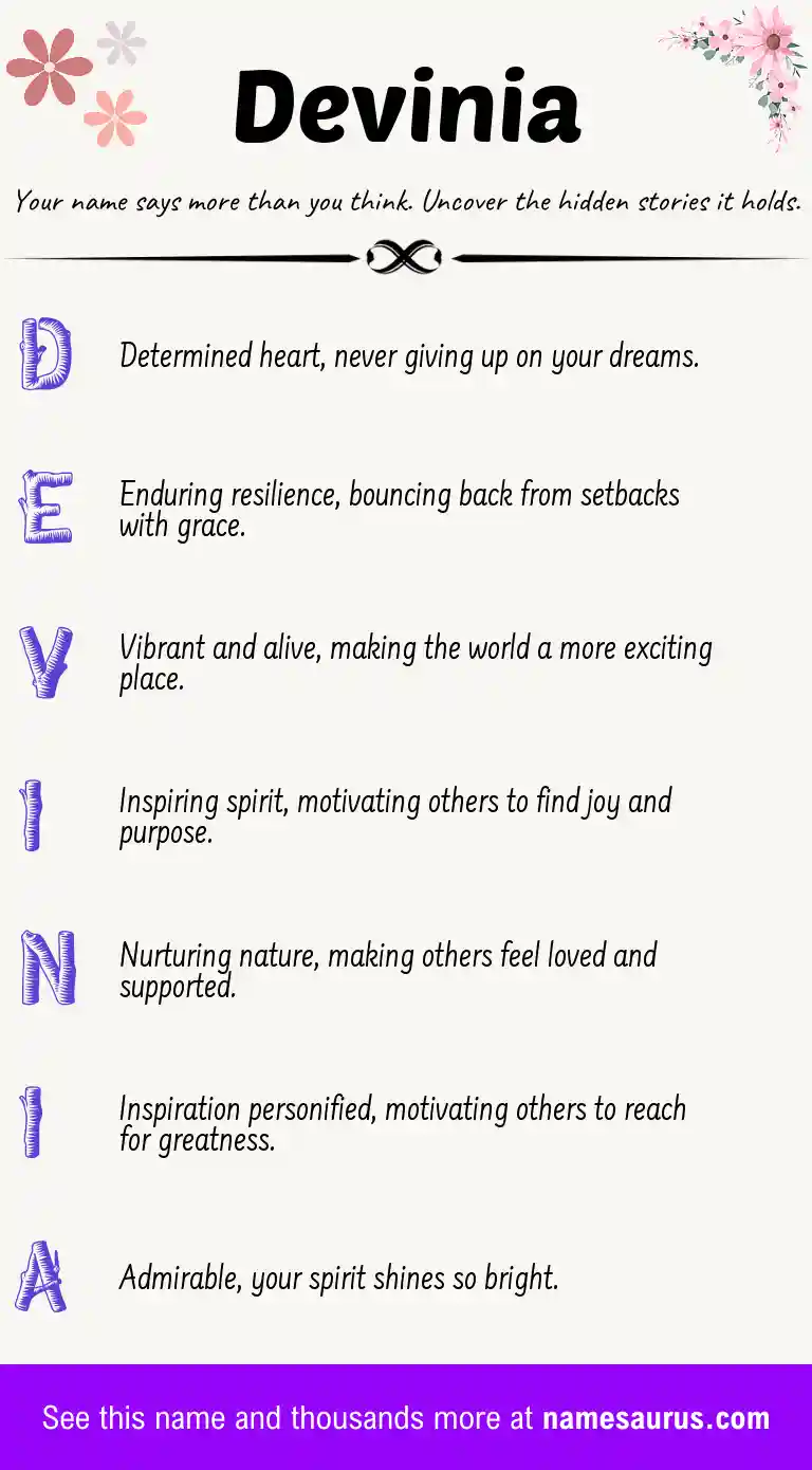 Acrostic poem about Devinia.