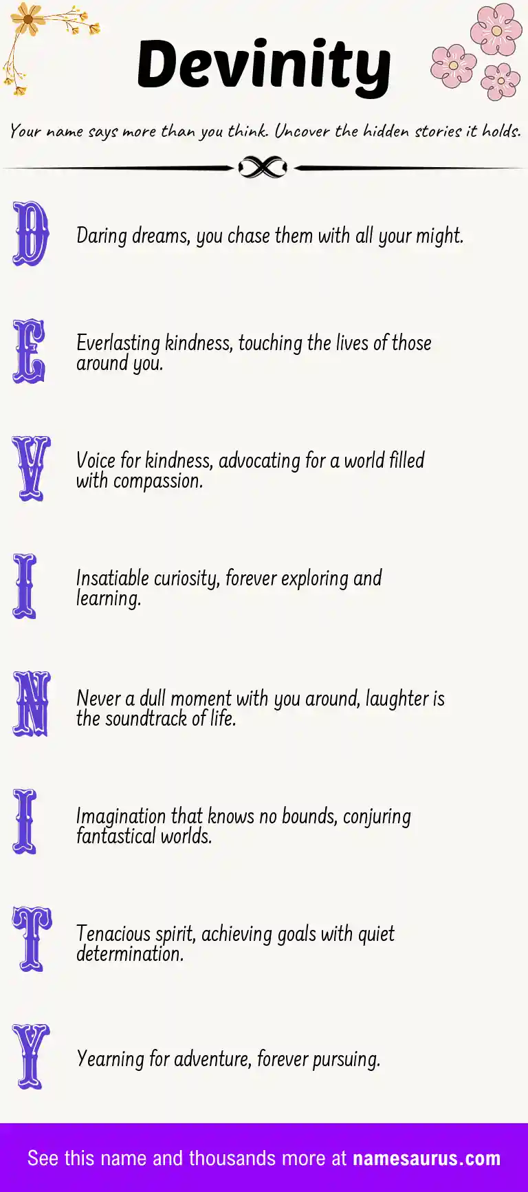 Acrostic poem about Devinity.