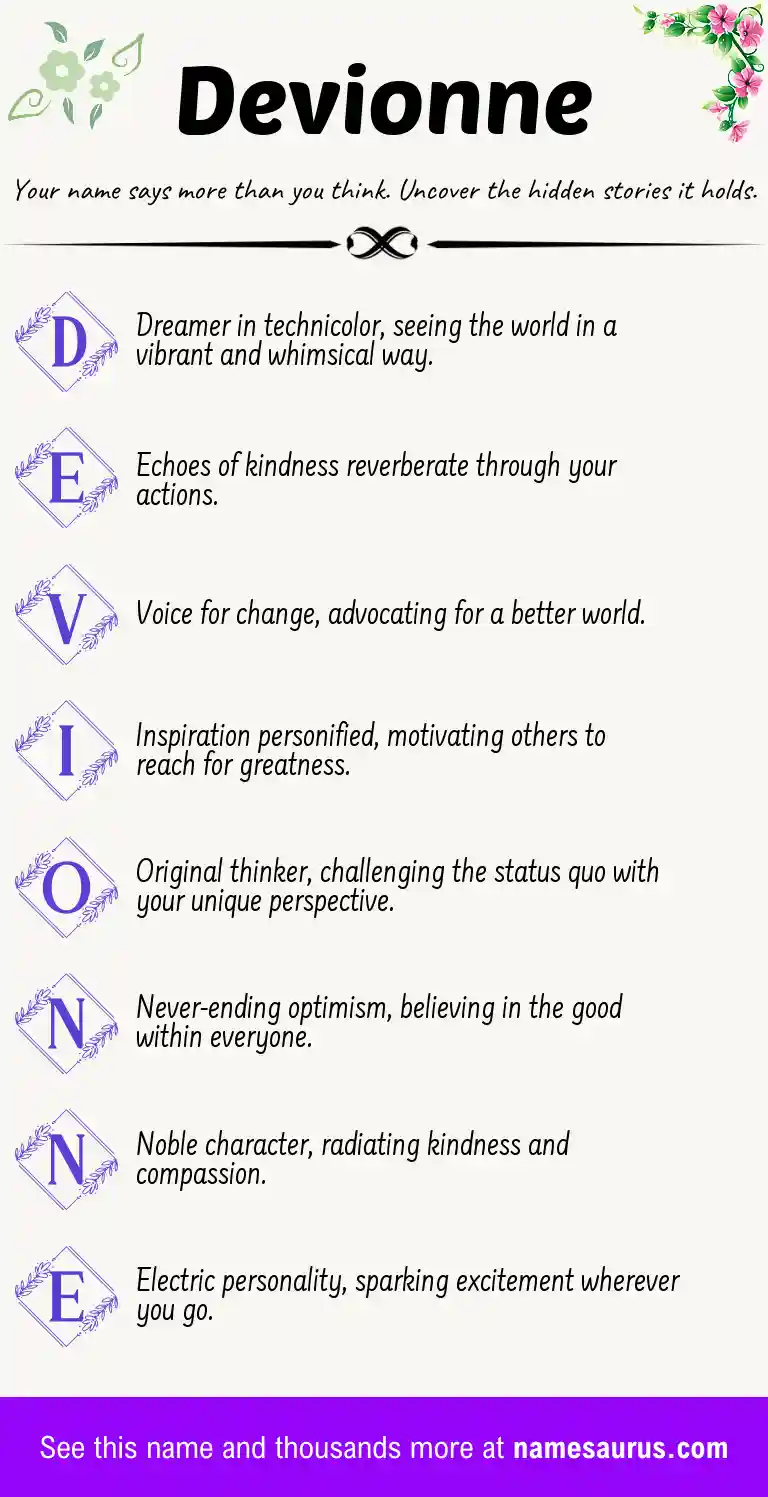 Acrostic poem about Devionne.