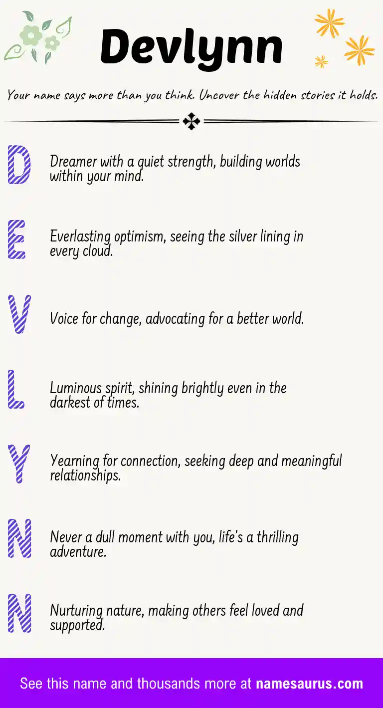 Acrostic poem about Devlynn.