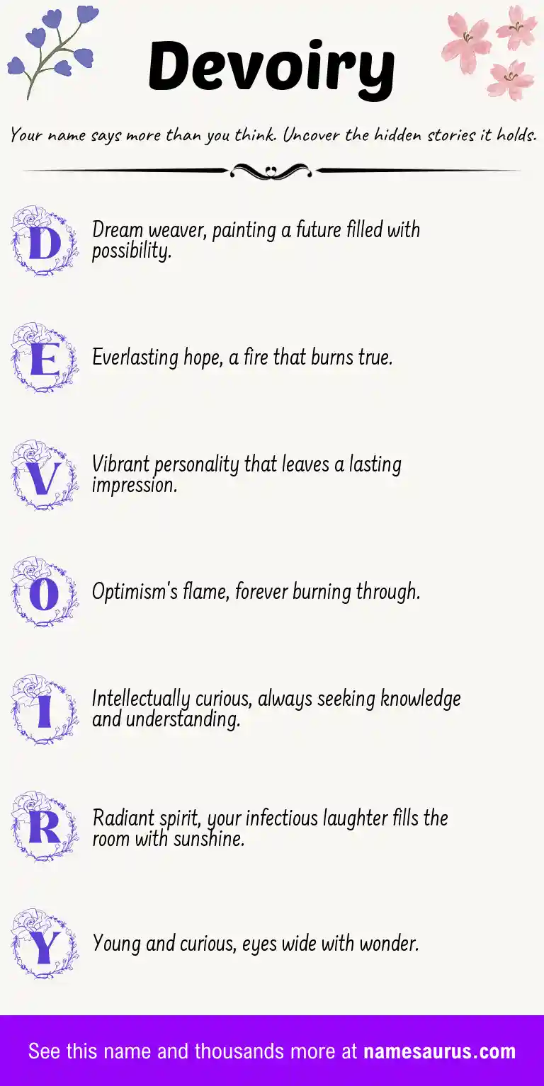 Acrostic poem about Devoiry.