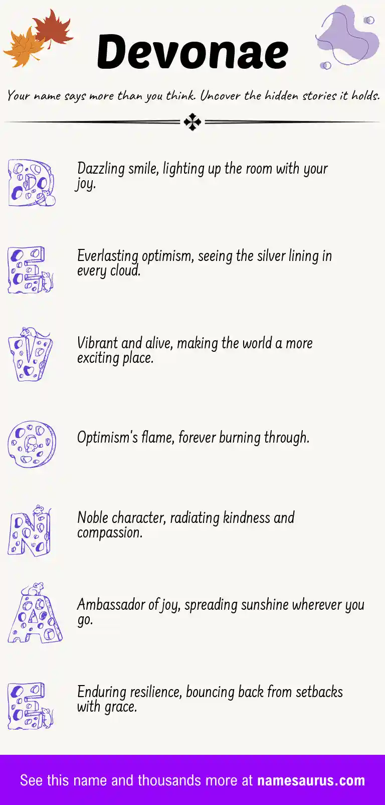 Acrostic poem about Devonae.