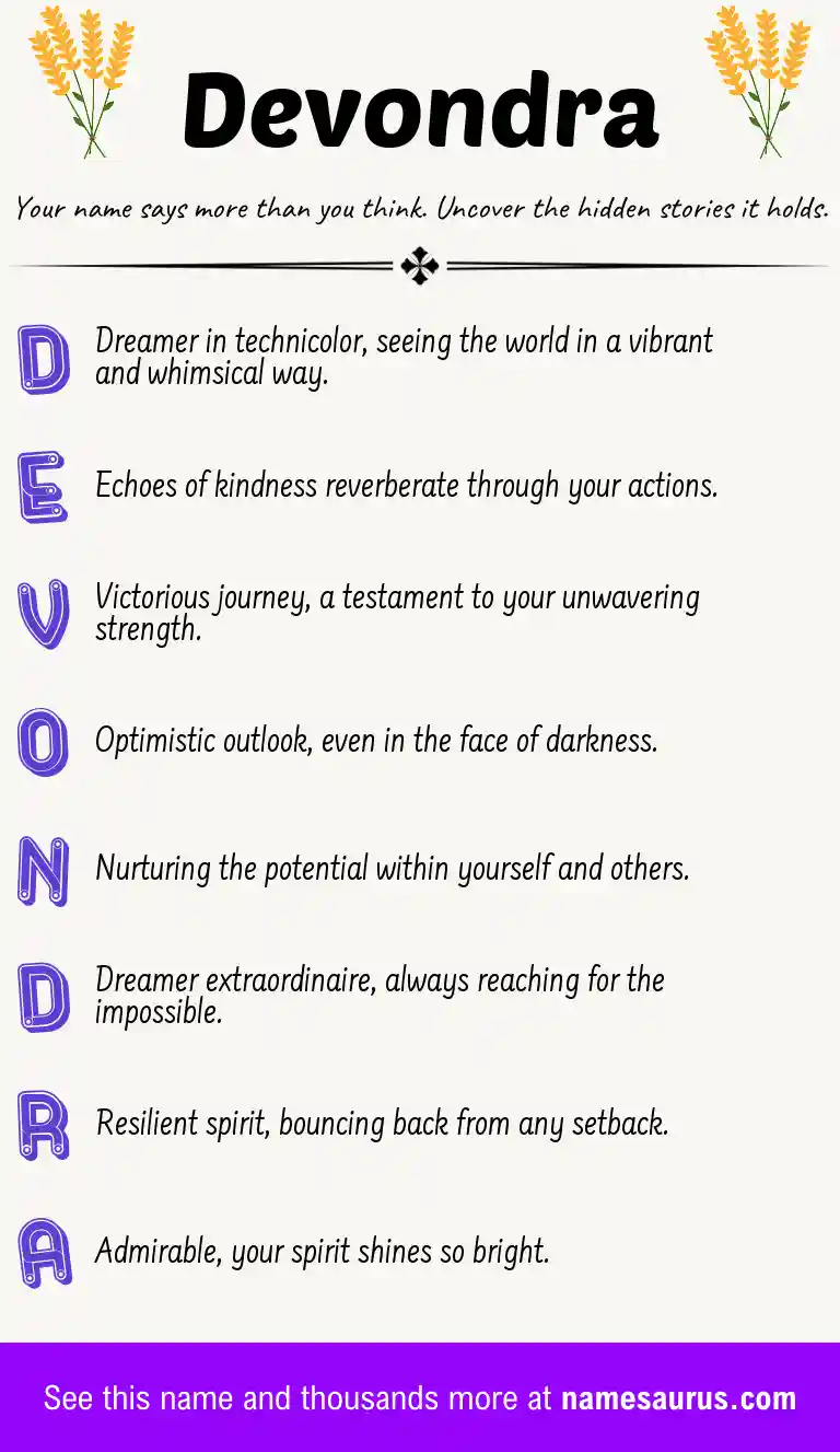 Acrostic poem about Devondra.