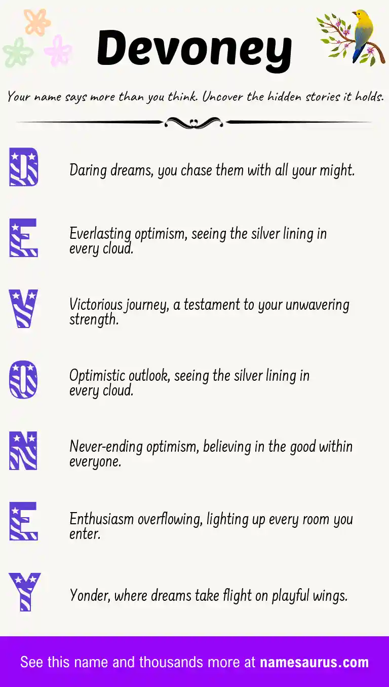 Acrostic poem about Devoney.