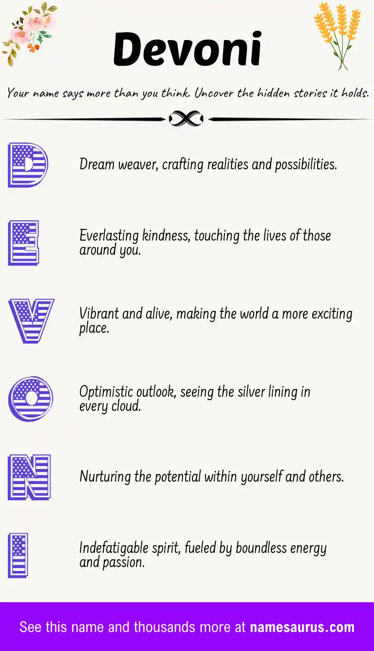 Acrostic poem about Devoni.