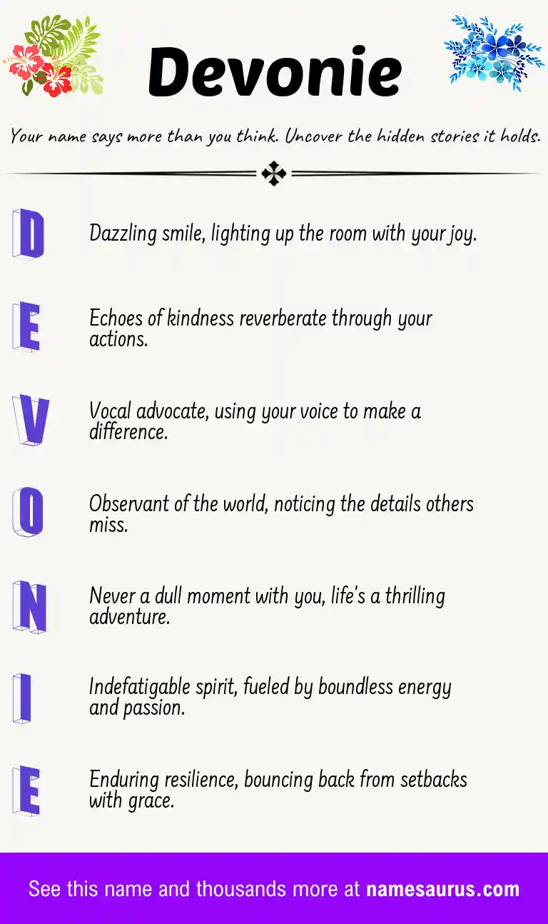 Acrostic poem about Devonie.