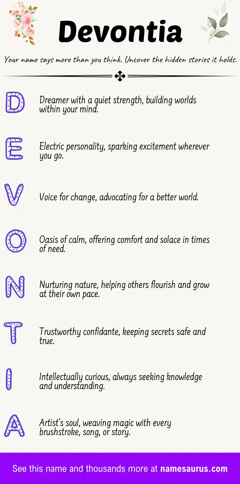 Acrostic poem about Devontia.