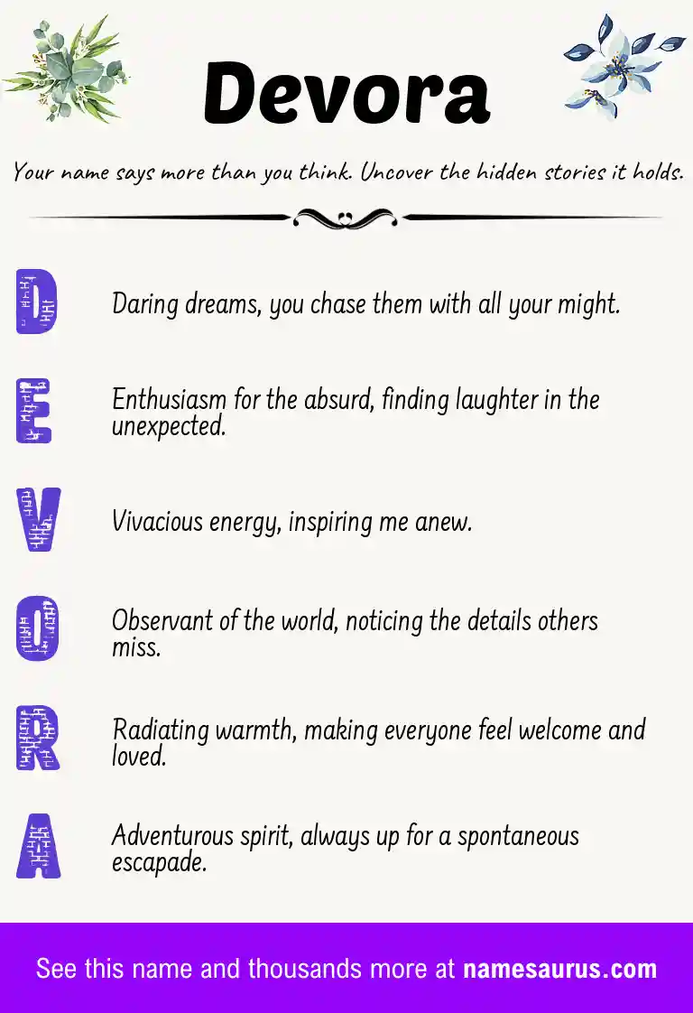 Acrostic poem about Devora.