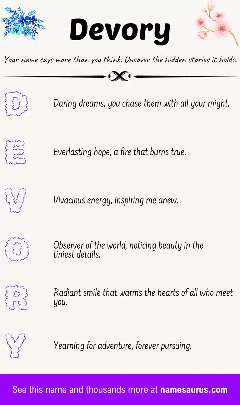 Acrostic poem about Devory.