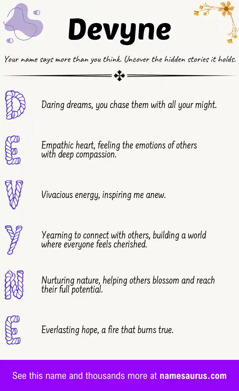 Acrostic poem about Devyne.