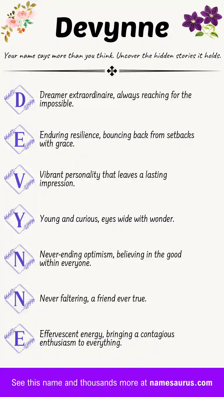 Acrostic poem about Devynne.