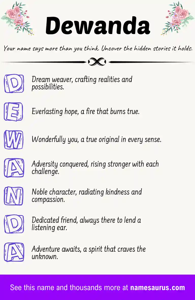 Acrostic poem about Dewanda.
