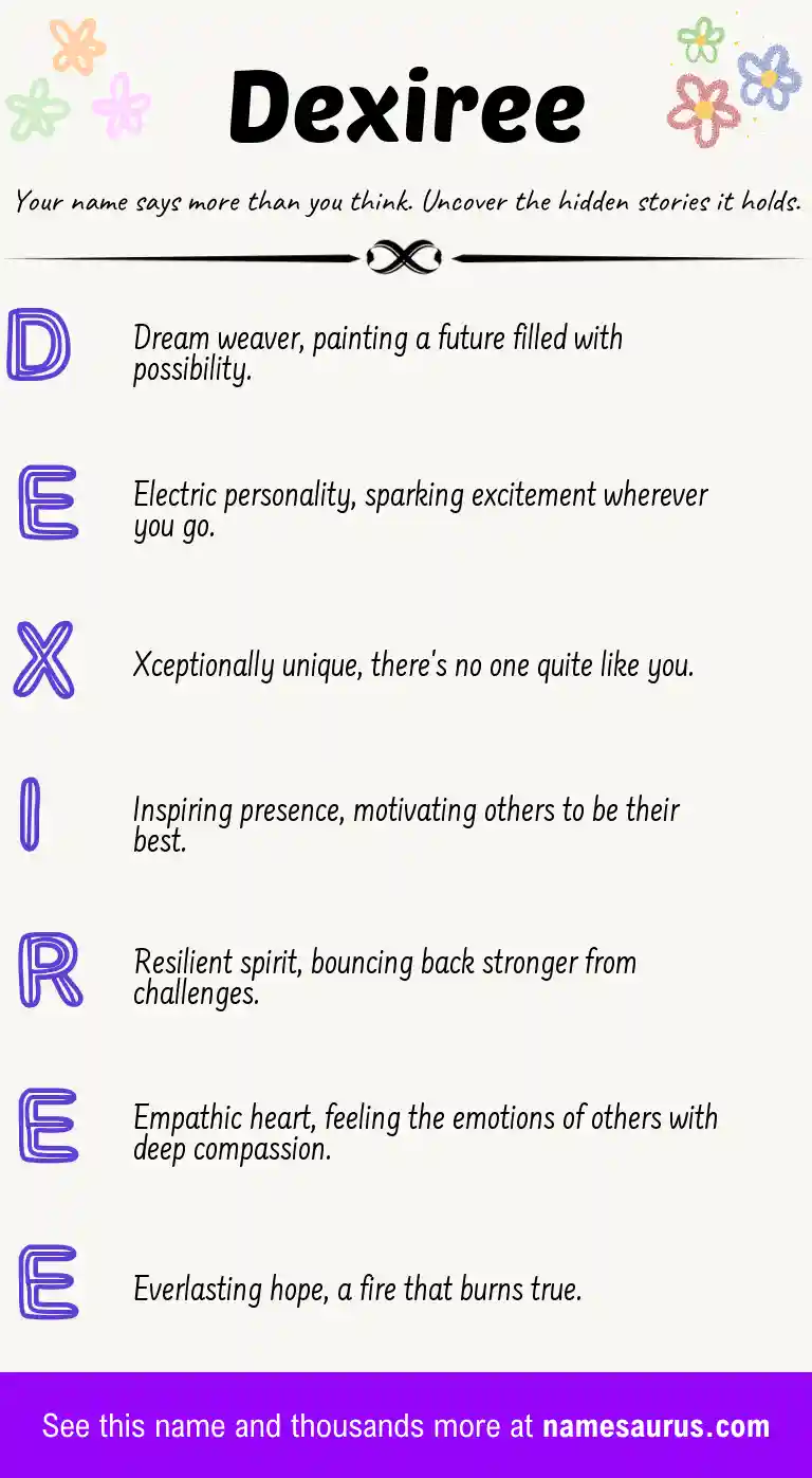Acrostic poem about Dexiree.