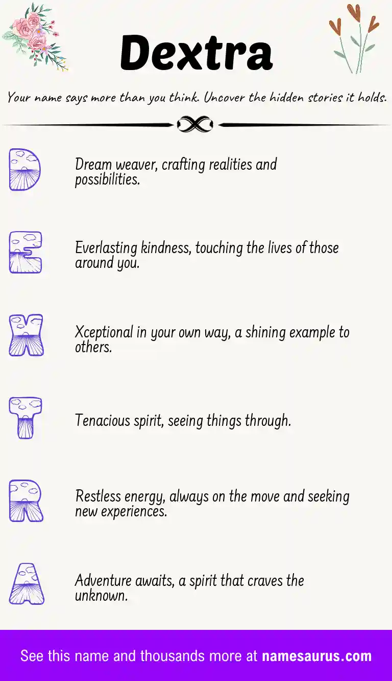 Acrostic poem about Dextra.