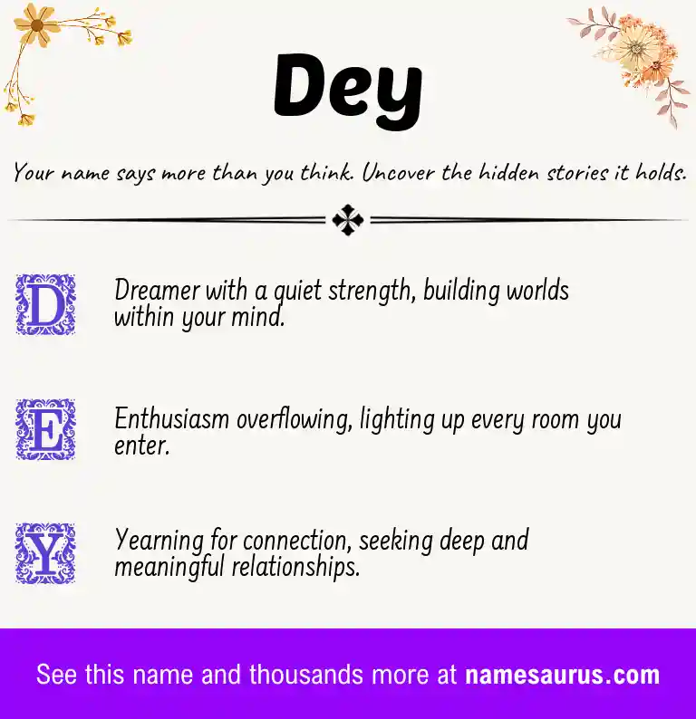 Acrostic poem about Dey.