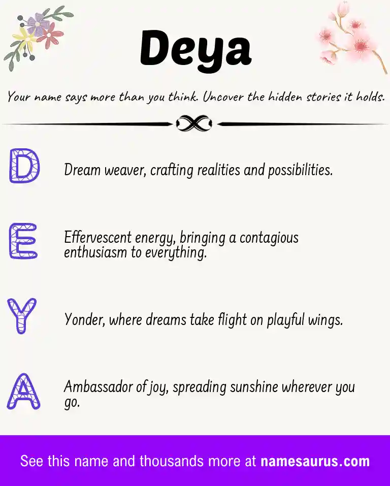 Acrostic poem about Deya.