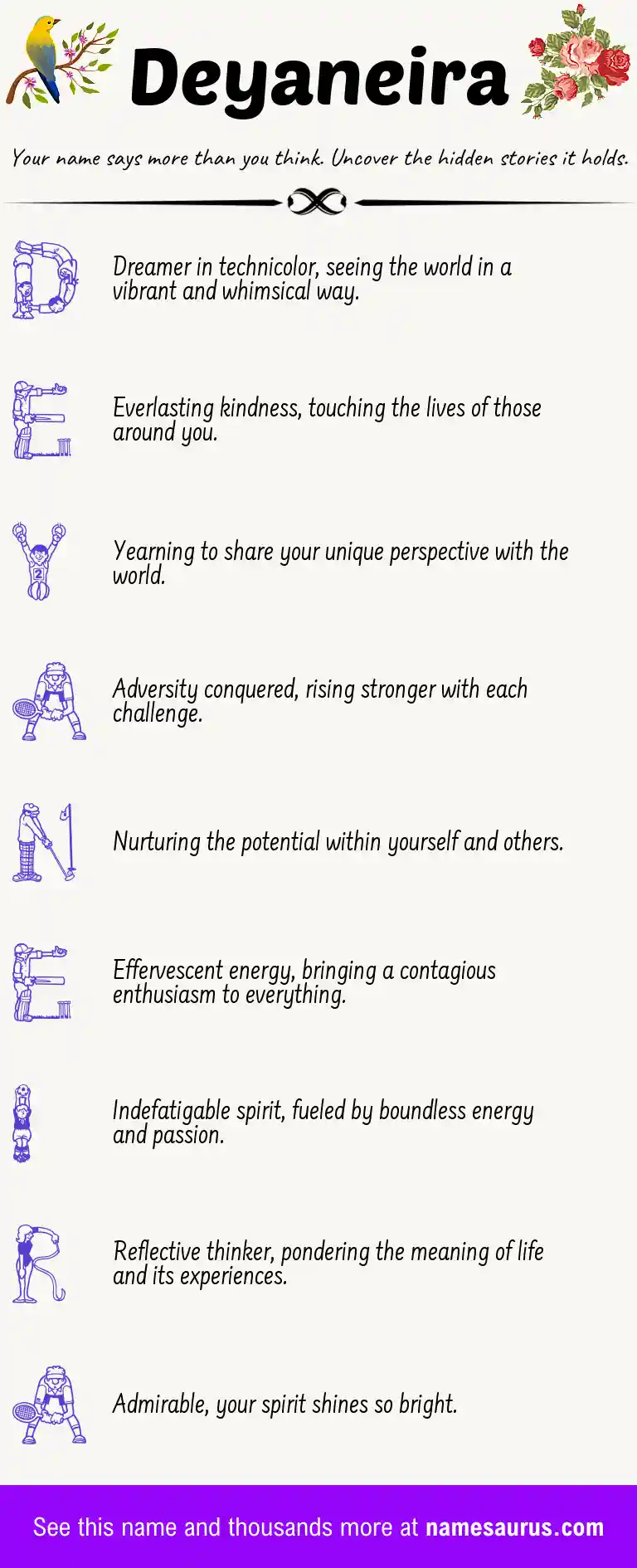 Acrostic poem about Deyaneira.