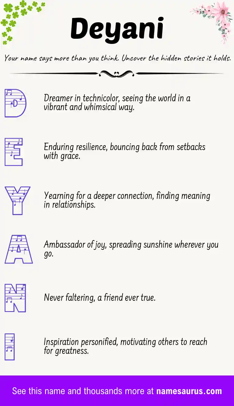 Acrostic poem about Deyani.