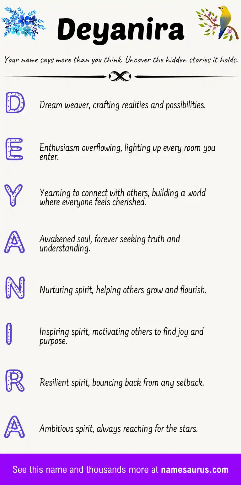 Acrostic poem about Deyanira.