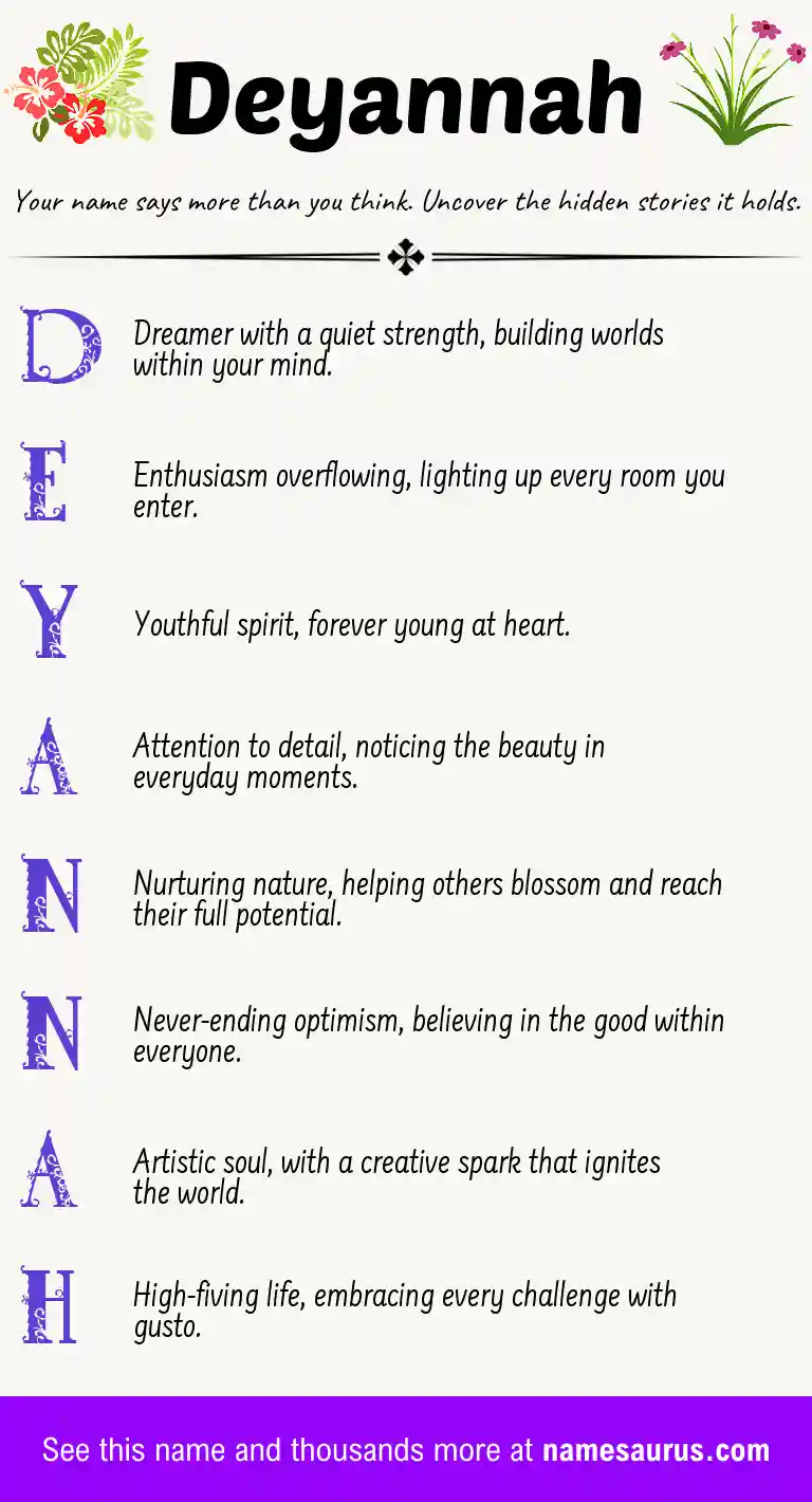 Acrostic poem about Deyannah.