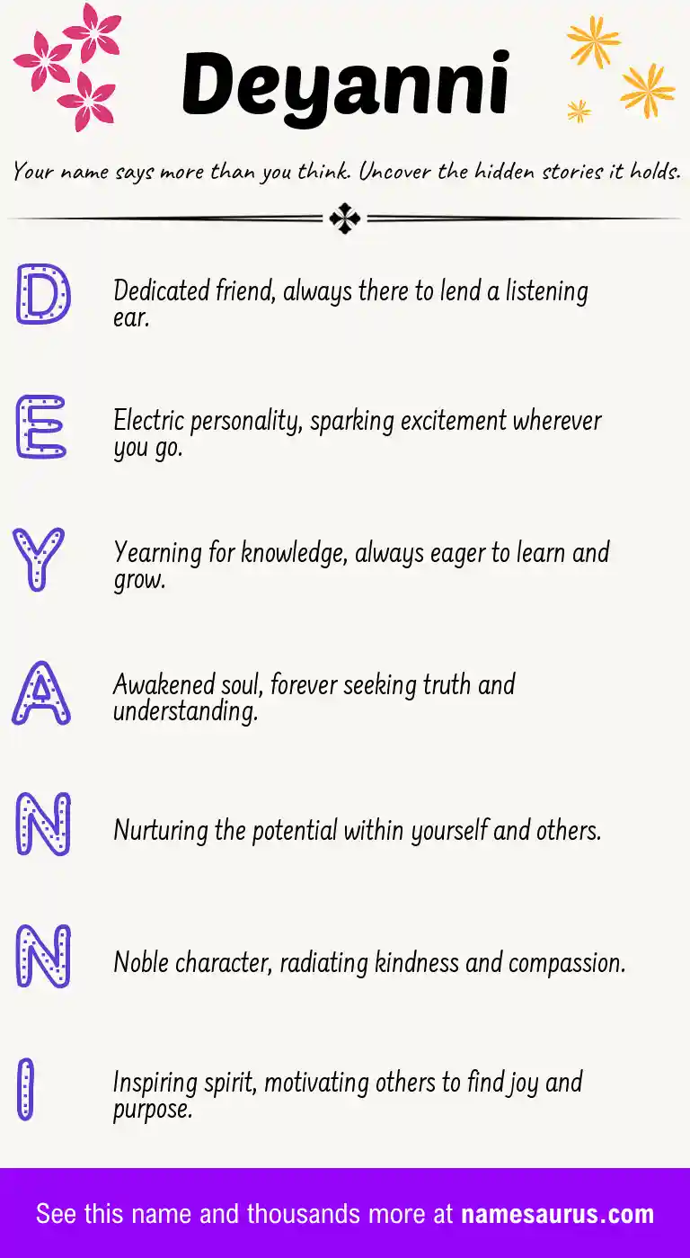 Acrostic poem about Deyanni.