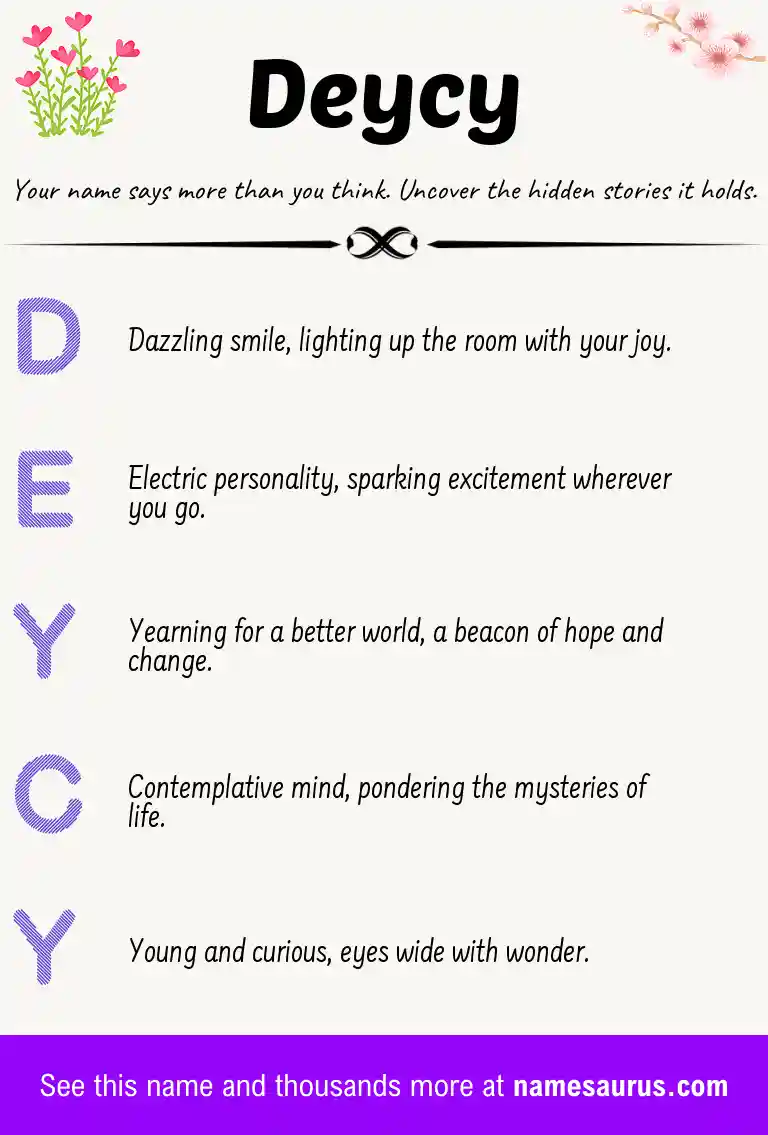 Acrostic poem about Deycy.