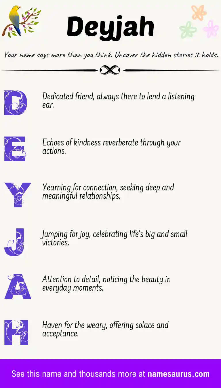 Acrostic poem about Deyjah.