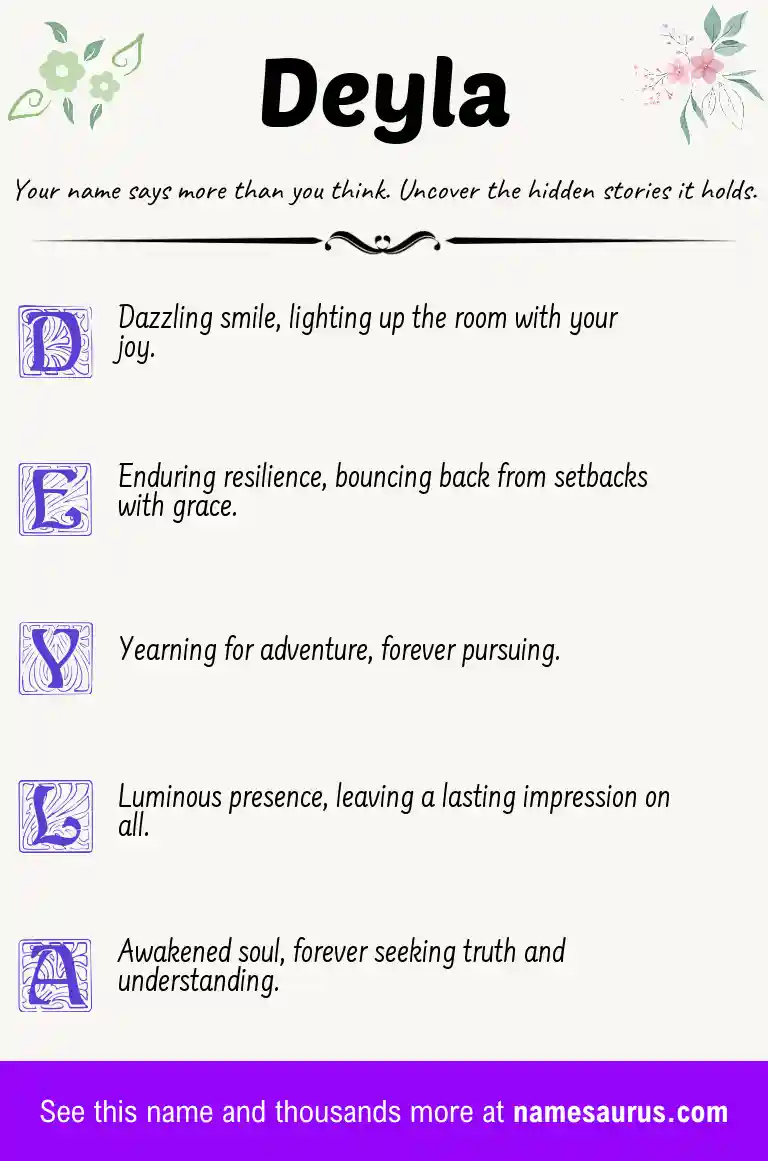 Acrostic poem about Deyla.