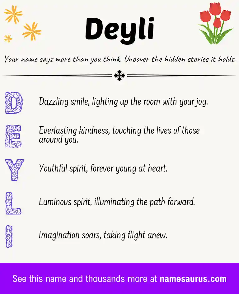 Acrostic poem about Deyli.