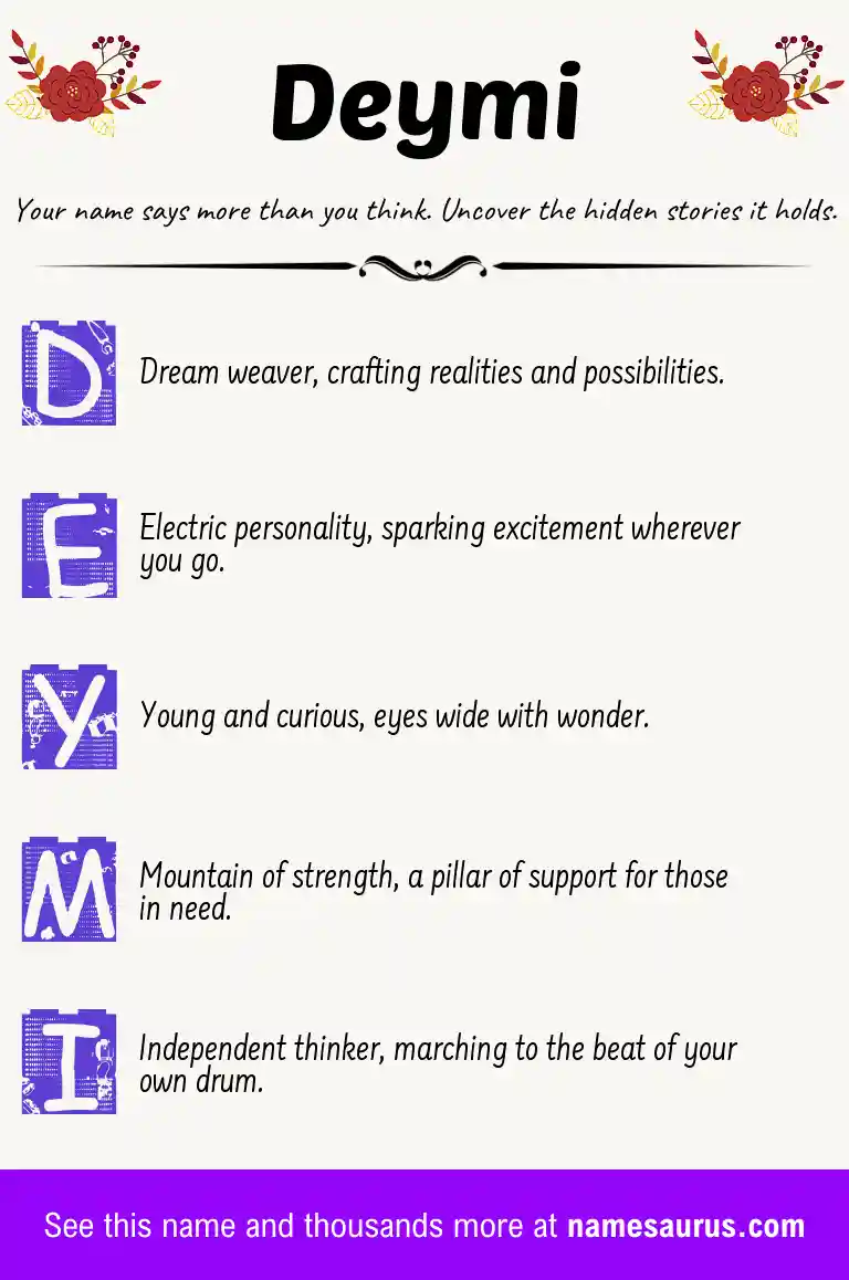Acrostic poem about Deymi.