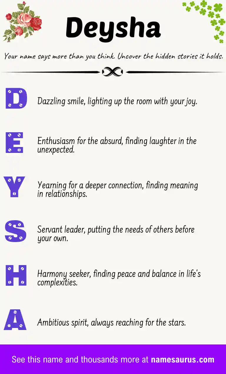 Acrostic poem about Deysha.