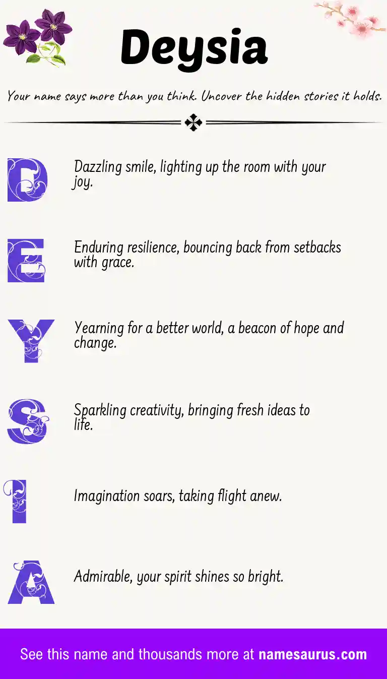 Acrostic poem about Deysia.