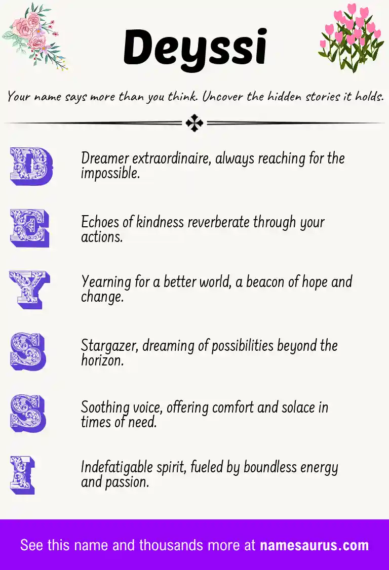 Acrostic poem about Deyssi.