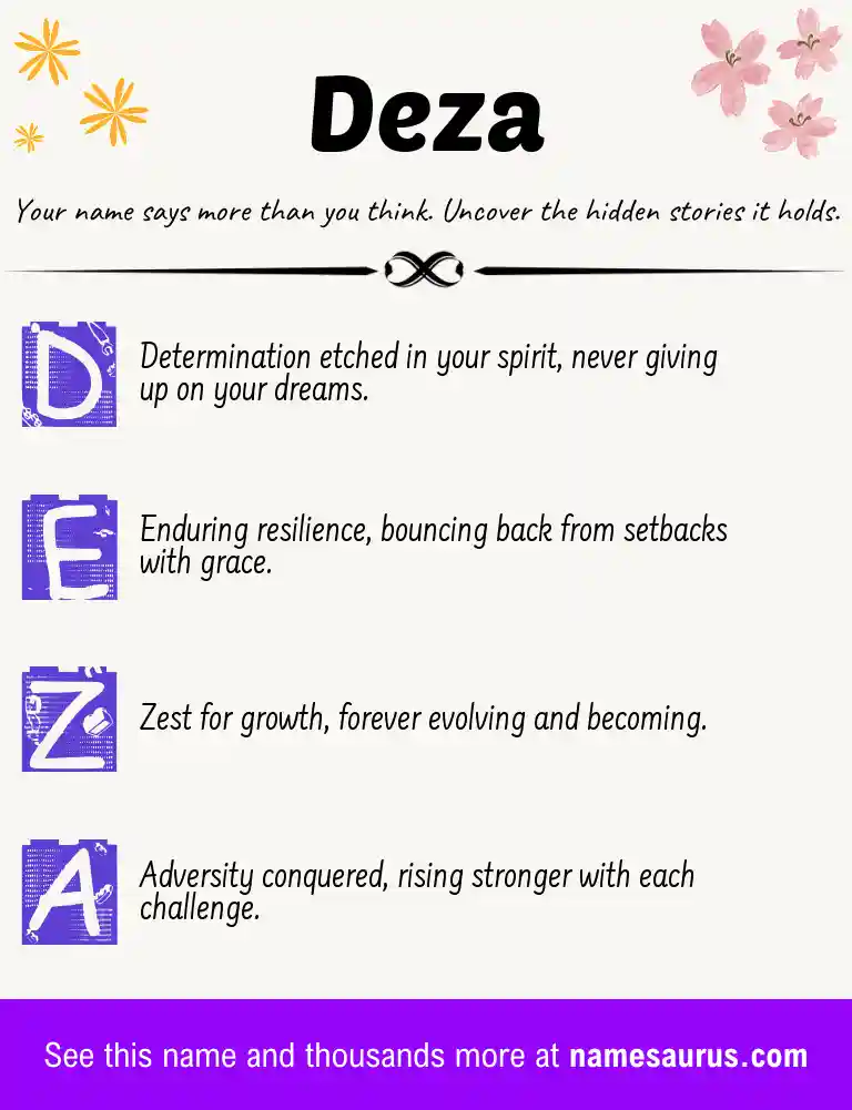 Acrostic poem about Deza.